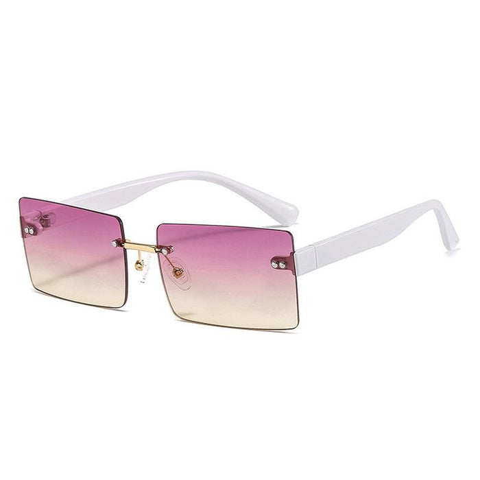 Square frameless color candy Sunglasses