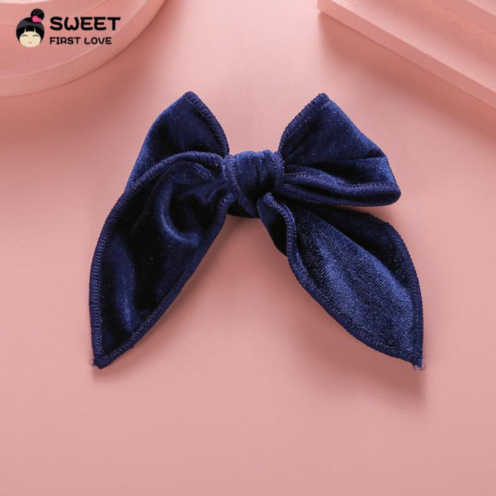 Velvet Bow Dovetail Hairpin Horsetail Clip