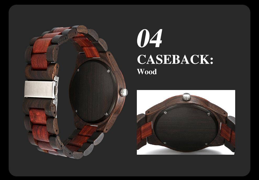 New Men's Hollow Wooden Watch Wooden Quartz Watch