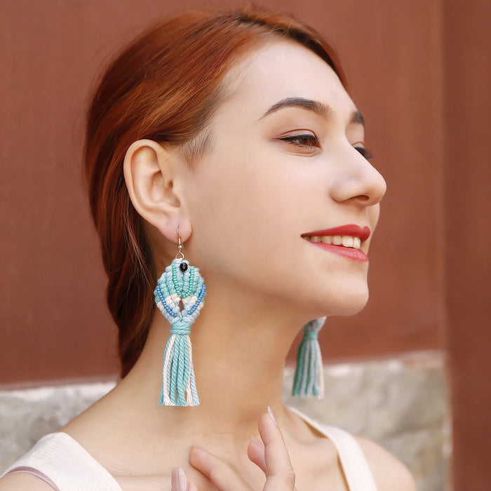 Bohemia Fish Sytle Hand Woven Tassel Earrings