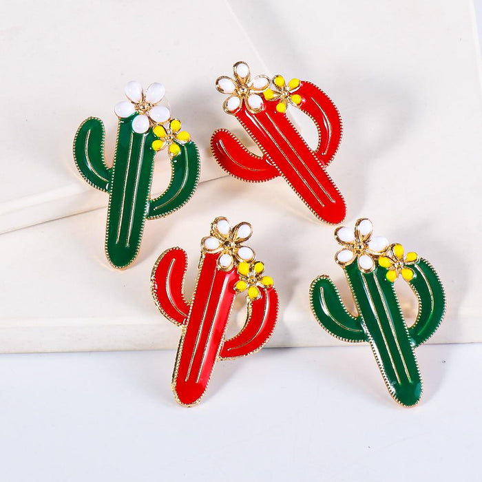 New Print Creative Cactus Fashion Female Earrings Accessories