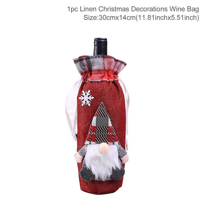 Christmas Decorations For Home Santa Claus Wine Bottle Cover