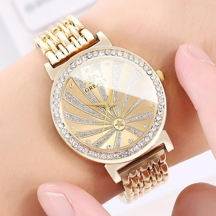 New Fashion Gypsophila Ladies Watch Alloy Steel Band Watch