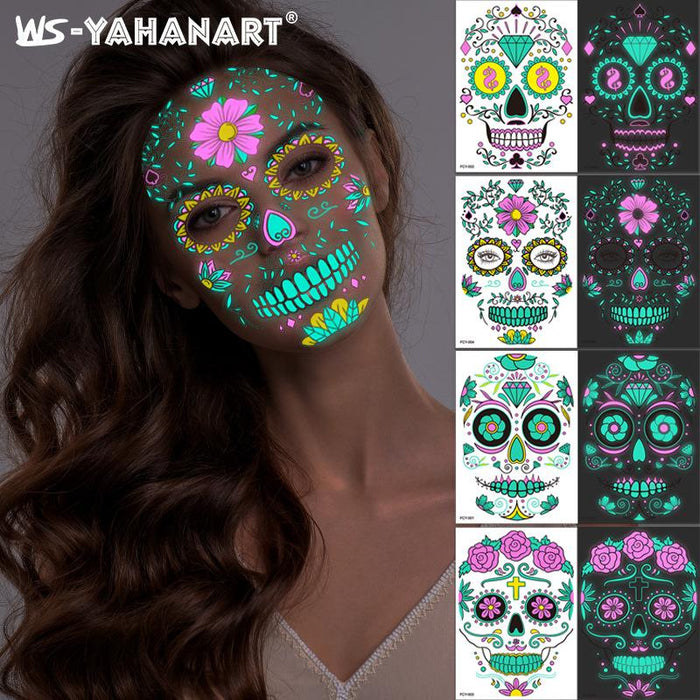 Funny Halloween Double Color Luminous Tattoo Face Paste