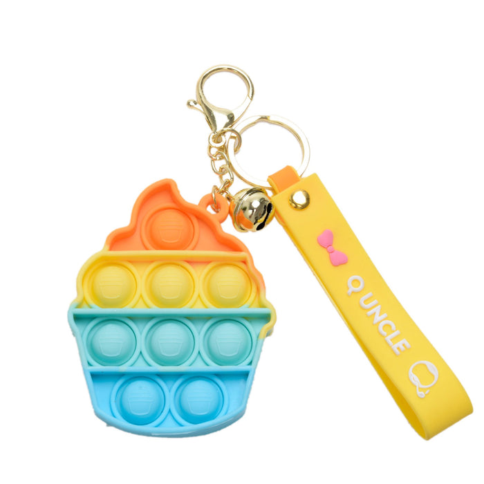 Mini Strawberry Pineapple Decompression Toy Keychain