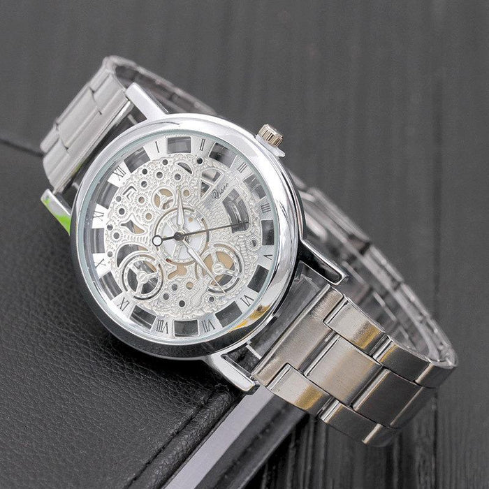 Hollow Design Steel Watches Men Quartz Wristwatch