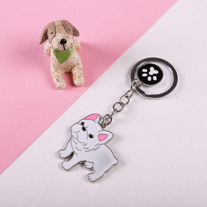 Multicolor Pet Dog Painted Zinc Alloy Keychain