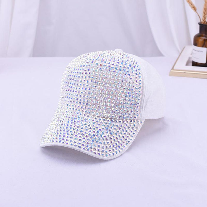 Summer Fashion Colorful Rhinestone Sunshade Mesh Cap Baseball Cap