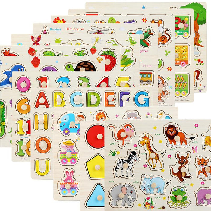 Children's Wooden Animal Letter Stereo Puzzle Toy