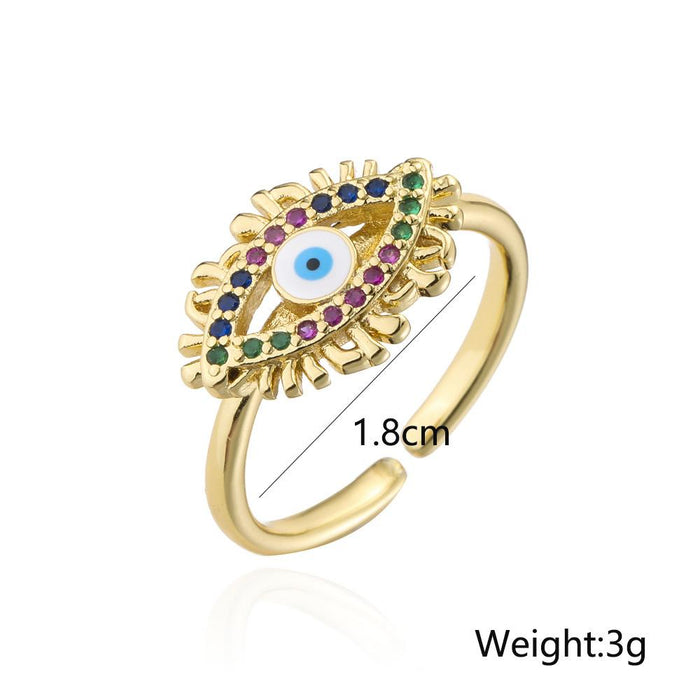 New Lucky Eye Shape Geometric Opening Ring