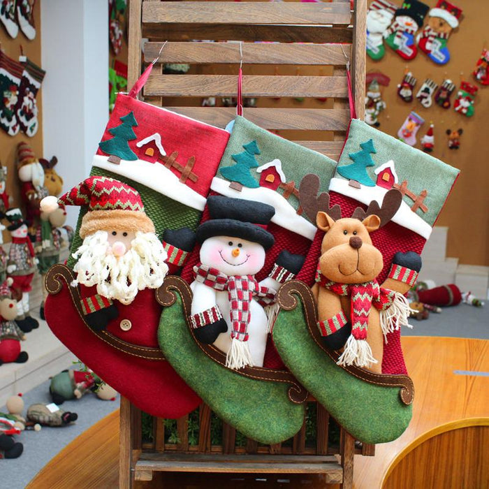 Christmas Large Socks Gift Bag Ornament Decoration