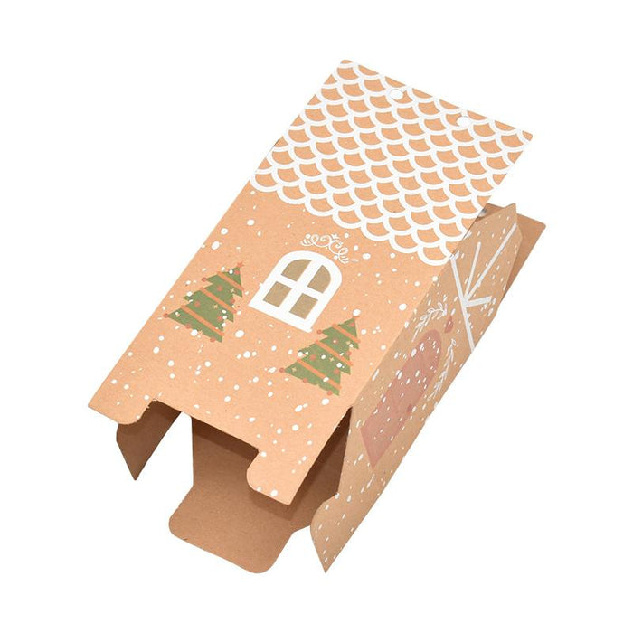 50pcs Christmas House Shape Candy Box Gift Bags