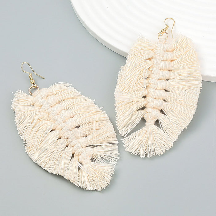 Women's Bohemian Style Hand Woven colour Matching Earrings