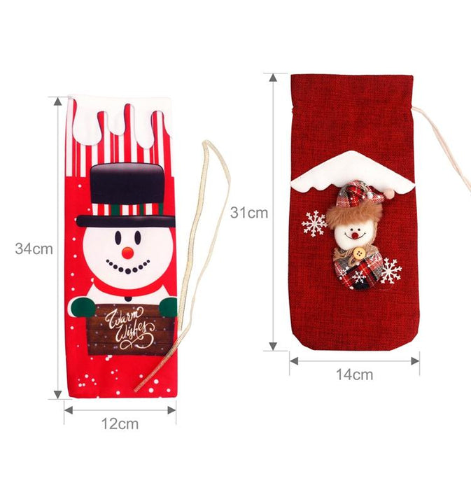 Christmas Decorations For Home Santa Claus Wine Bottle Cover