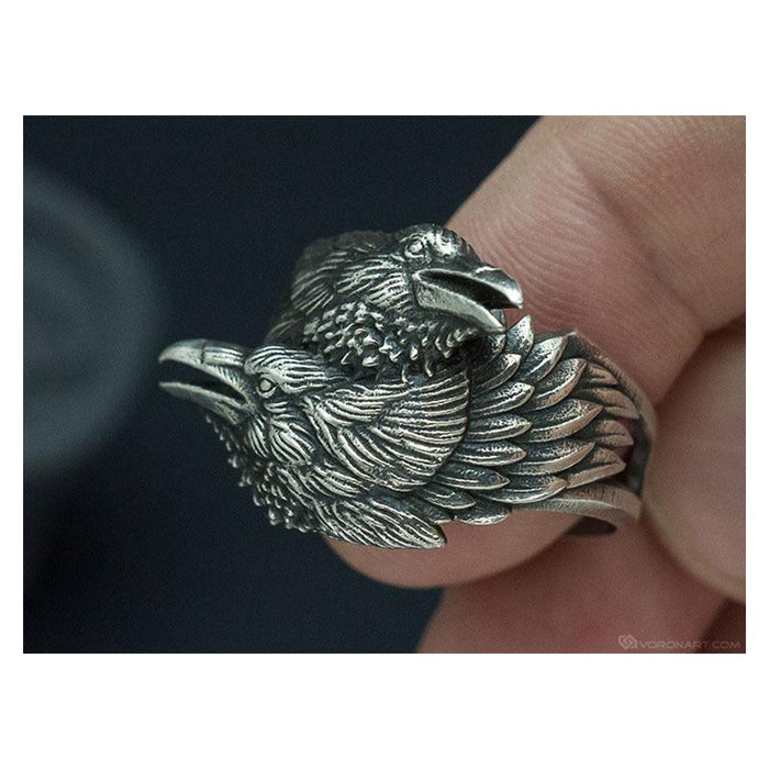 Vintage Creative Personality Two Crow Rings