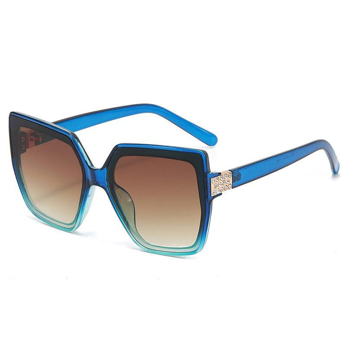 Retro large frame cat's eye square Sunglasses