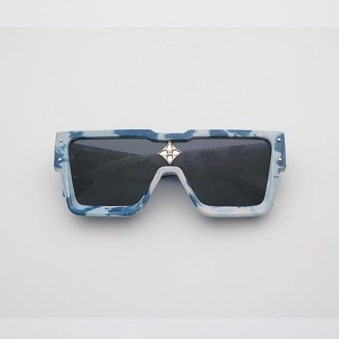 Men's and women's large frame square Rhinestone Sunglasses