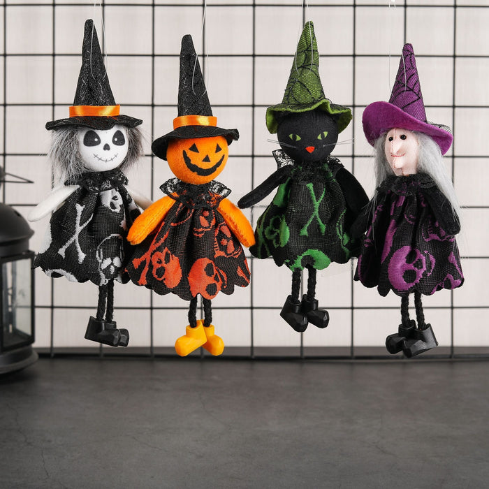 Halloween Decoration Cartoon Pumpkin Witch Pendant Children's Party Supplies