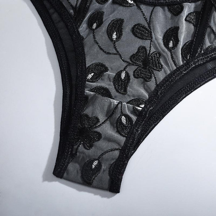 Lace Embroidered Underwear Sexy Underwire Lingerie Set