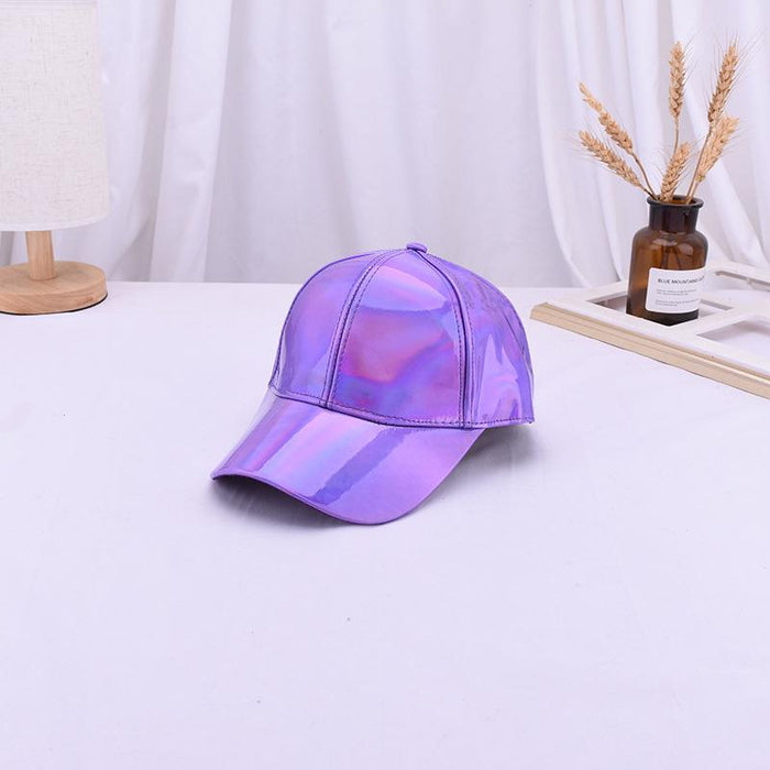 Summer Outdoor Sun Protection Laser Patent Leather Cap Baseball Cap