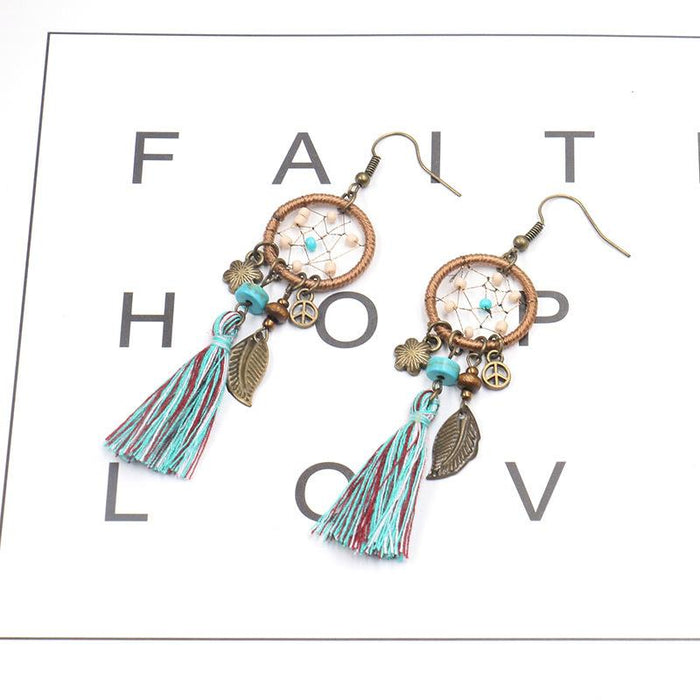 Creative Dream Catcher Earrings Feminine Tassel Earrings Accessories