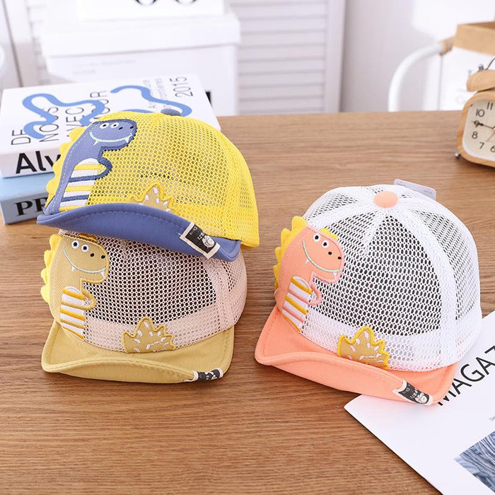 Children's Summer Outdoor Cute Dinosaur Print Mesh Cap