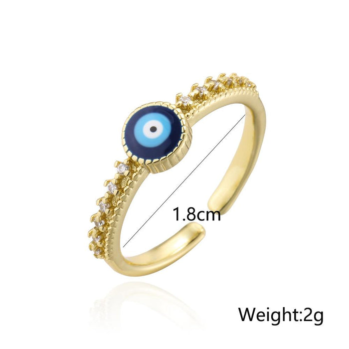 New Simple Oil Dripping Devil's Eye Opening Ring