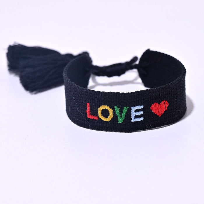 Bohemian Handmade Embroidery LOVE Letter Bracelet