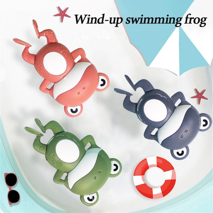 Children's bath toy cartoon fluttering clockwork frog