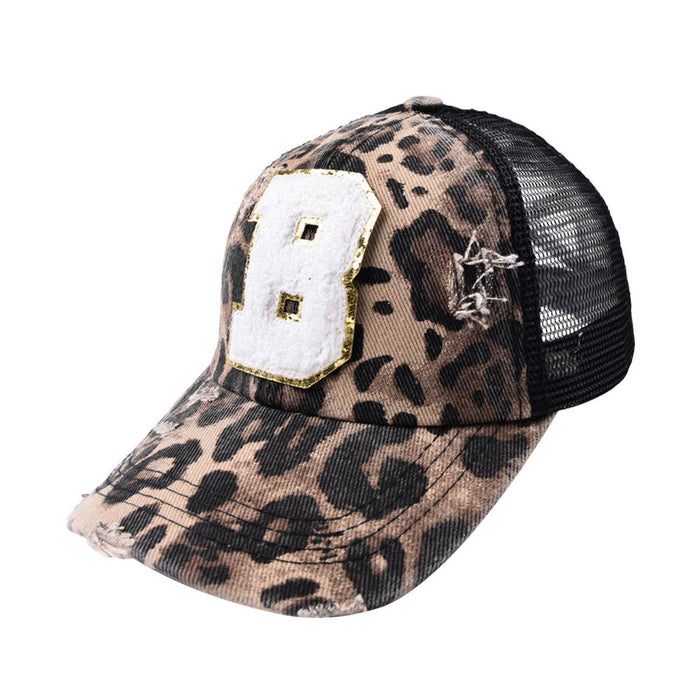 26 Letters Leopard Print Baseball Cap