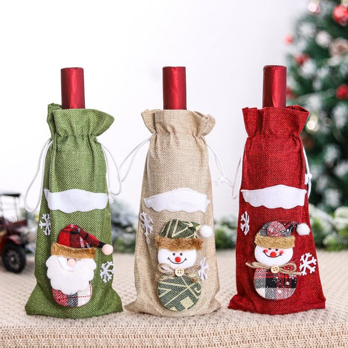 Christmas Decorations For Home Santa Claus Wine Bottle Cover