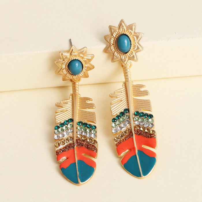 New Female National Style Feather Earrings Accessories