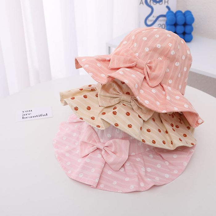 Cute Polka Dot Bow Children's Sun Hat