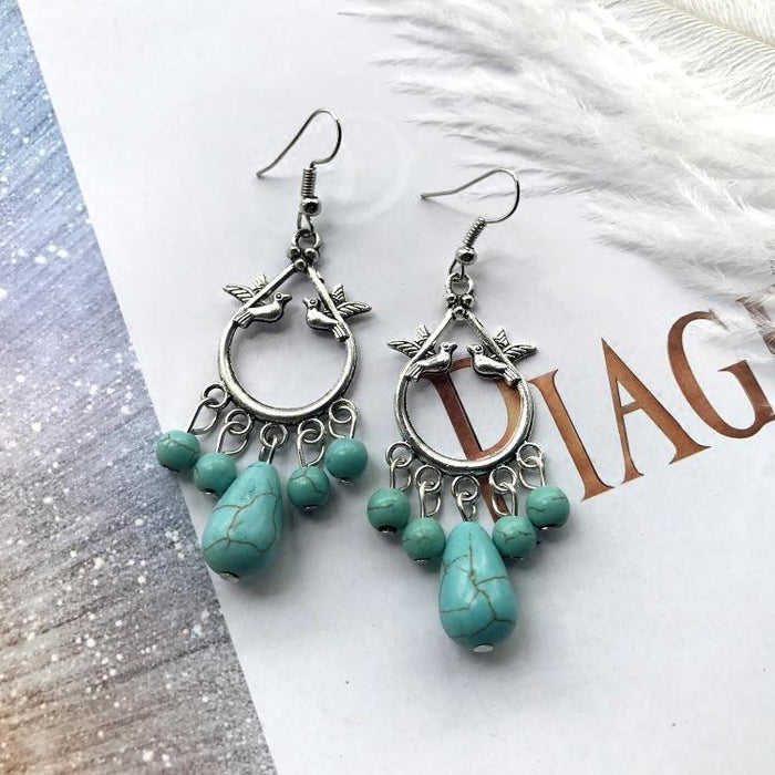 Bohemian Temperament Retro Natural stone Earrings