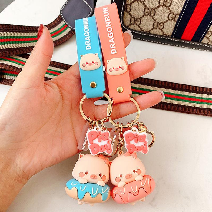 Cartoon Cute Pig Silicone Keychain