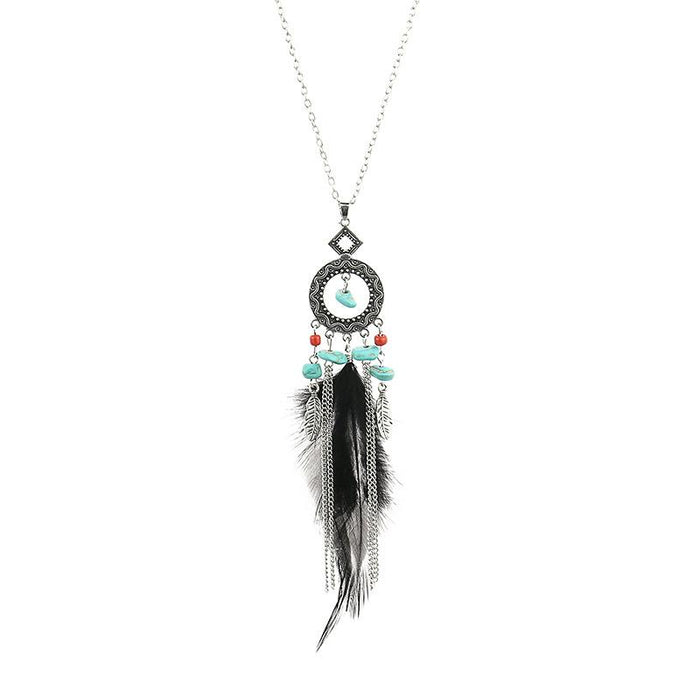 2022 New Vintage Feather Exotic Pendant Necklace