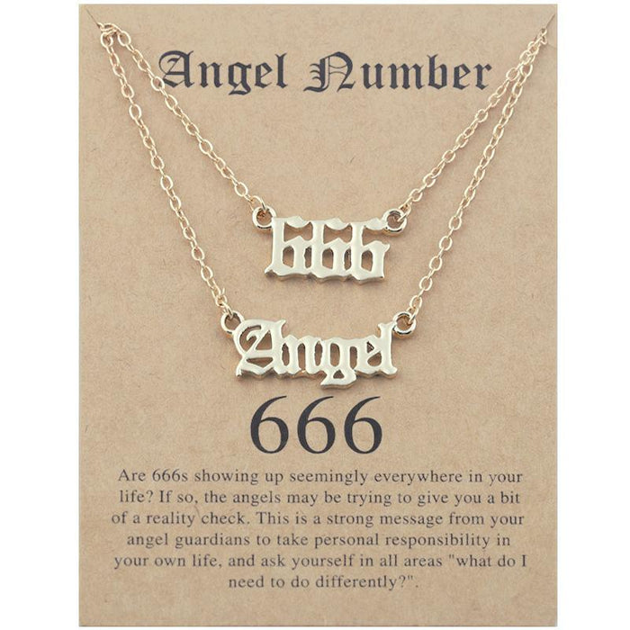 Angel Number Set Card Necklace