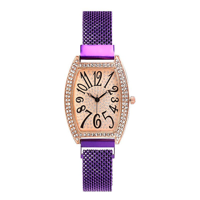 Fashion Decoration All Over The Sky Star Rhinestone Mesh Belt Women's Watch Llz20807