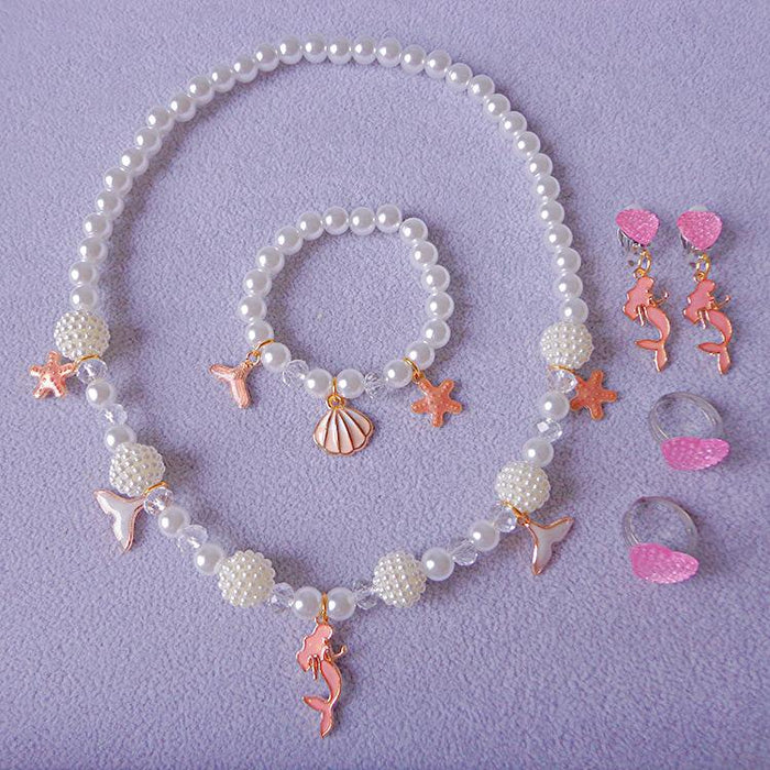 Children's Pearl Necklace Bracelet Set Underwater World Series