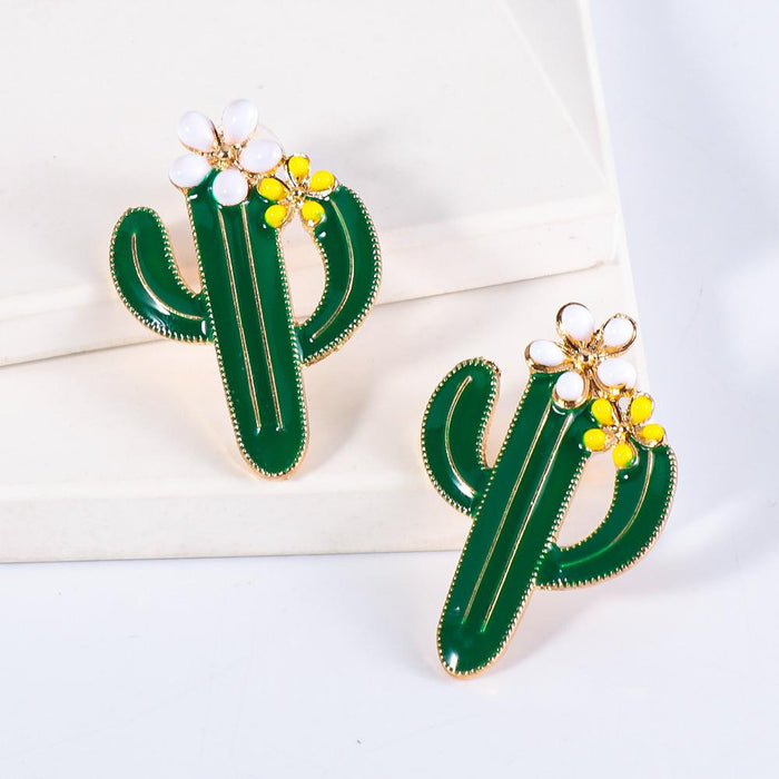 New Print Creative Cactus Fashion Female Earrings Accessories