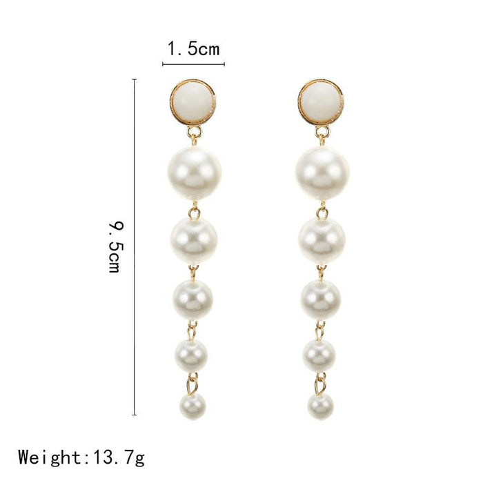 Imitation Pearl Drop Stud Earrings