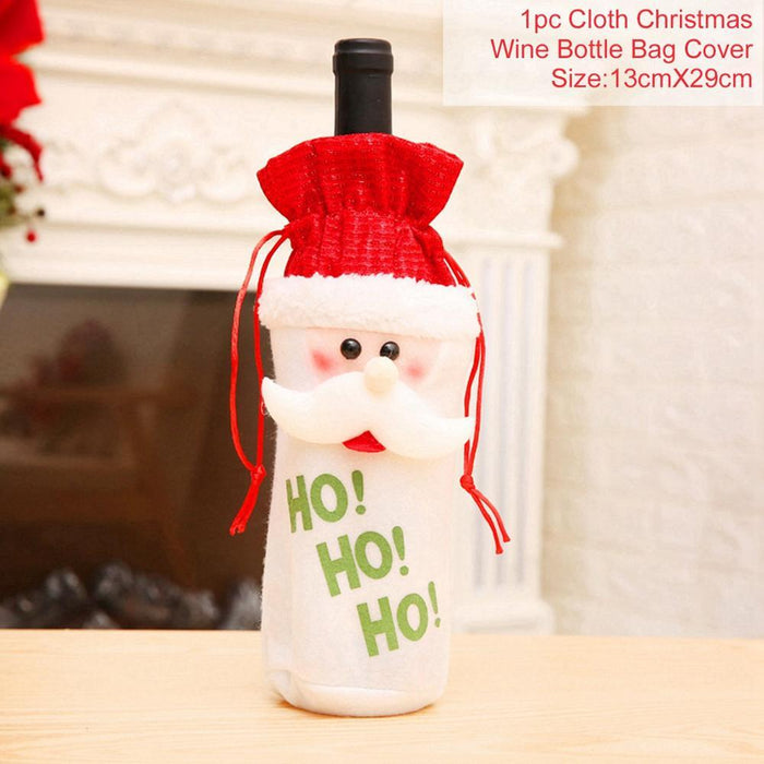 Christmas Decorations For Home Santa Claus Wine Bottle Cover