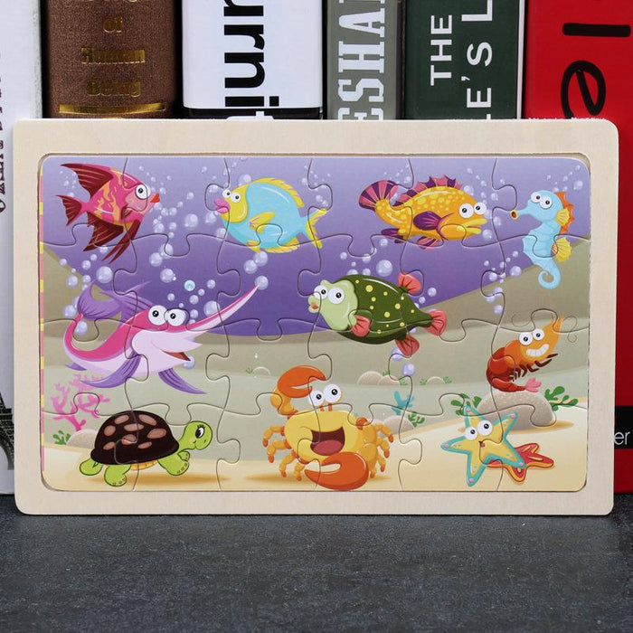 24 Pieces of Wooden Puzzle for Children