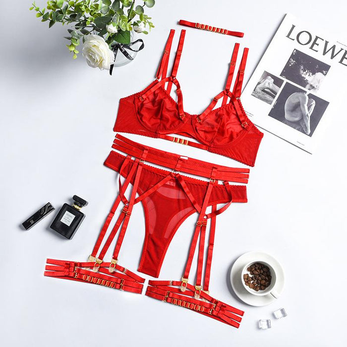 Women's Fashion Underwear Sexy Mesh Lingerie Set