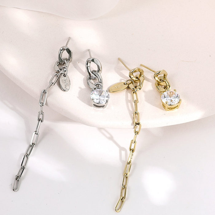 New Fashion Ladies Zircon Chain Earrings