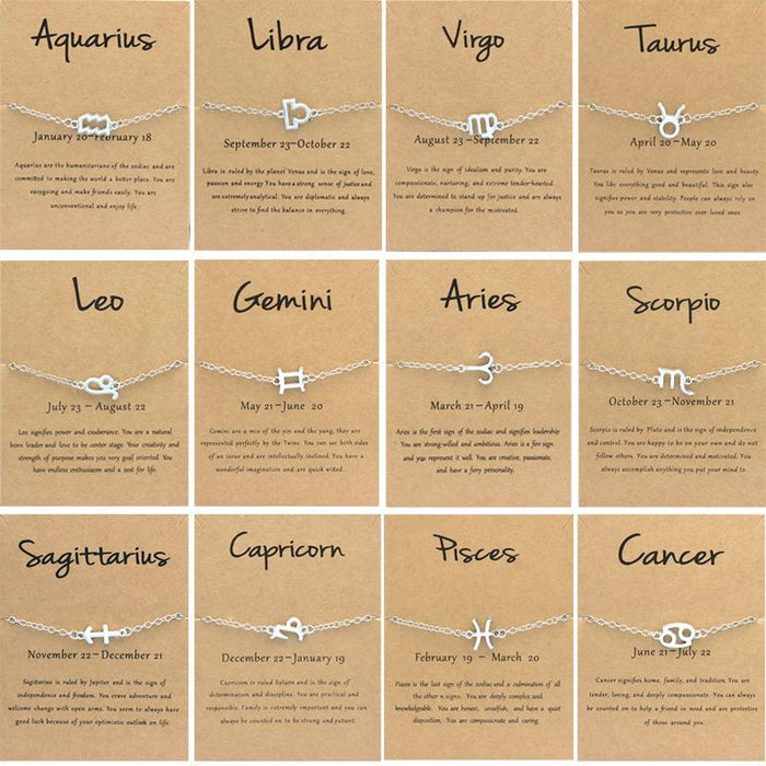 Twelve Constellations Bracelet Constellation Card Bracelet