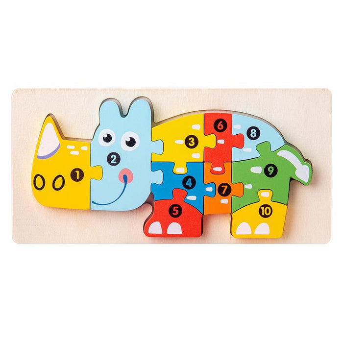 Wooden Early Childhood Education Three-dimensional Puzzle Building Block Toy