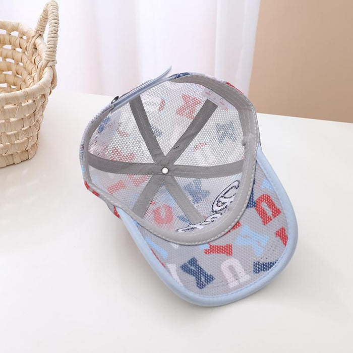 Summer 3D Embroidery English Alphabet Children's Mesh Hat