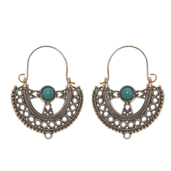 Ethnic Style Female Bohemian Court Style U-shaped Earrings Jewelry