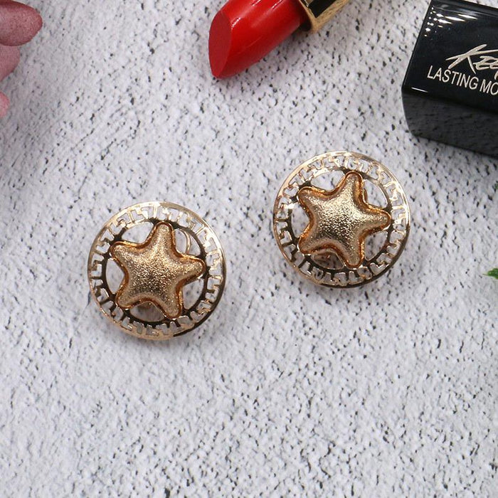 New Vintage Fashion Creativity Exaggerated Gold Earrings Jewelry